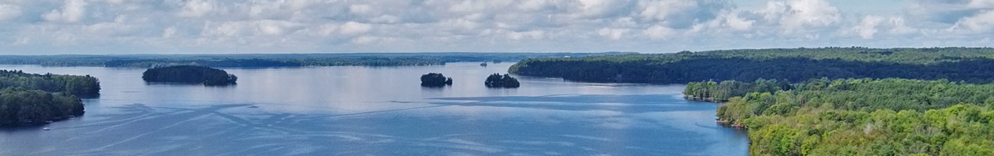 aerial view of large lake